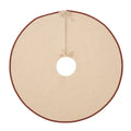 Cozy Wool Trimmed Holiday Tree Skirt - Natural 50” X 50”