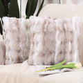 Madizz Pack Of 2 Thick Plush Wool Throw Pillow Covers 24X24 Inch White Taupe Soft Decorative Cushion Cover For Sofa Bedroom Pill