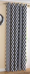 AIRWILL  Cotton Blackout and Room Darkening 9ft Long Door Curtains Pack of 1 pc. (Printed  Black)