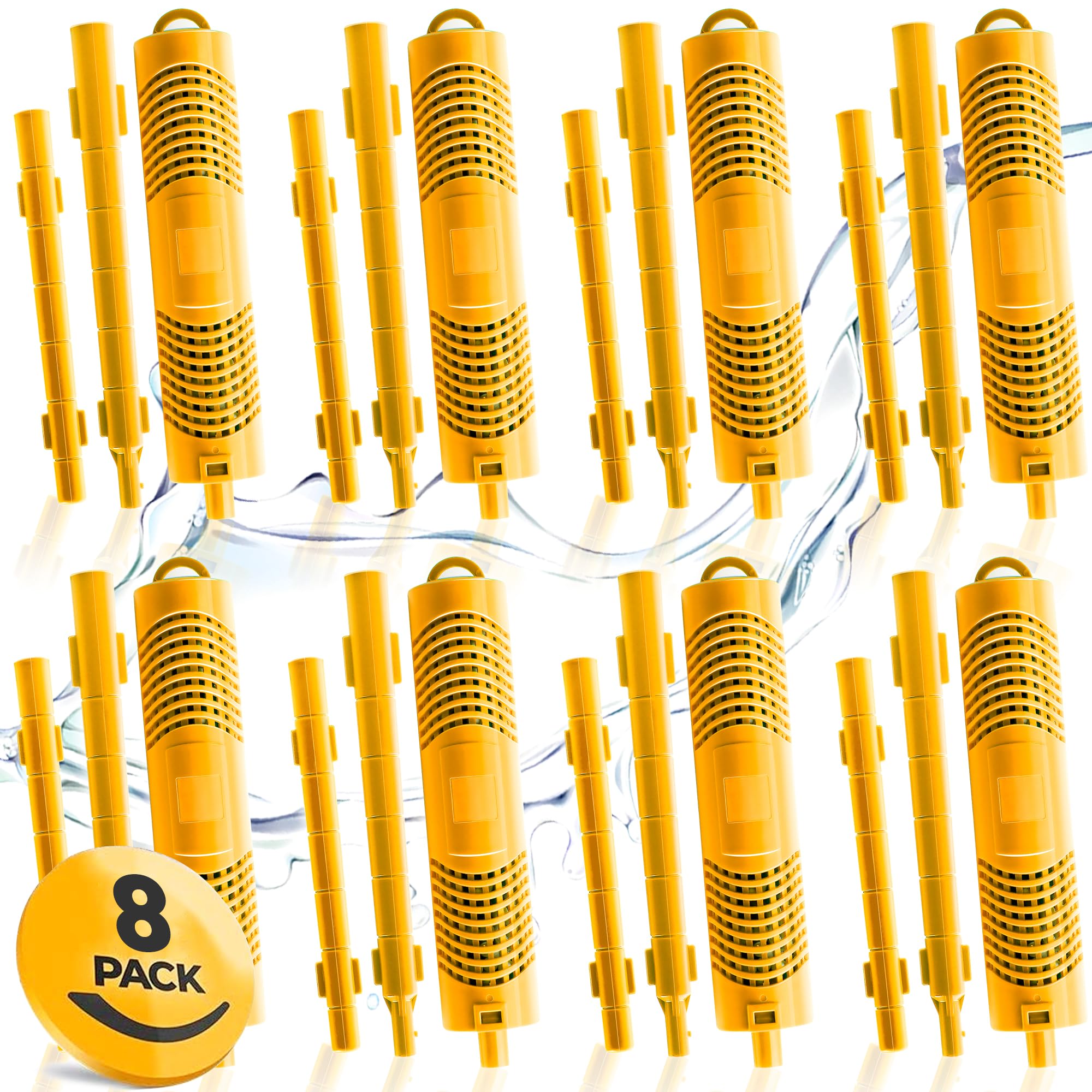 Bilinavy Spa In-Filter Mineral Sticks Parts For Hot Tub Filter Cartridge, Last For 4 Months, Yellow, 8Pcs