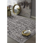 HomeRoots Decor 118' X 158' X 0.'25' Grey Polyester Rug