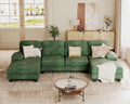 Jummico Sectional Couches For Living Room, U Shaped Couch With Chenille Fabric, 4 Seat Modern Sofa With Removable Pillows For Ap