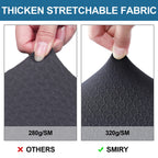 Smiry Waterproof Seat Covers For Dining Room Chairs Set Of 2, Stretch Jacquard Removable Washable Chair Seat Slipcovers Protector, No Rear Covers, Dark Grey