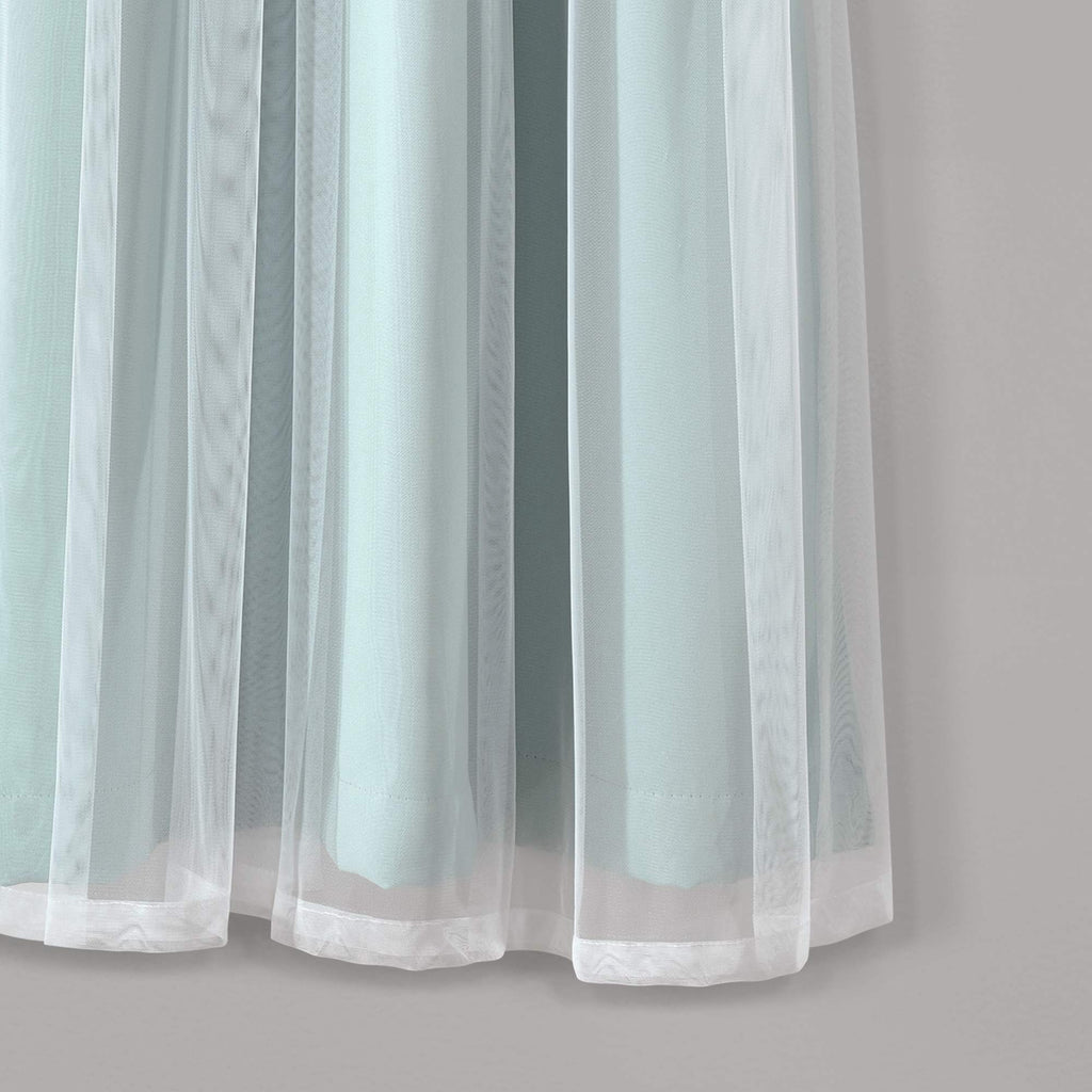 Lush Decor Sheer Grommet Curtains With Insulated Blackout Lining, Window Curtain Panels, Pair, 38''W X 63''L, Blue- Curtain With