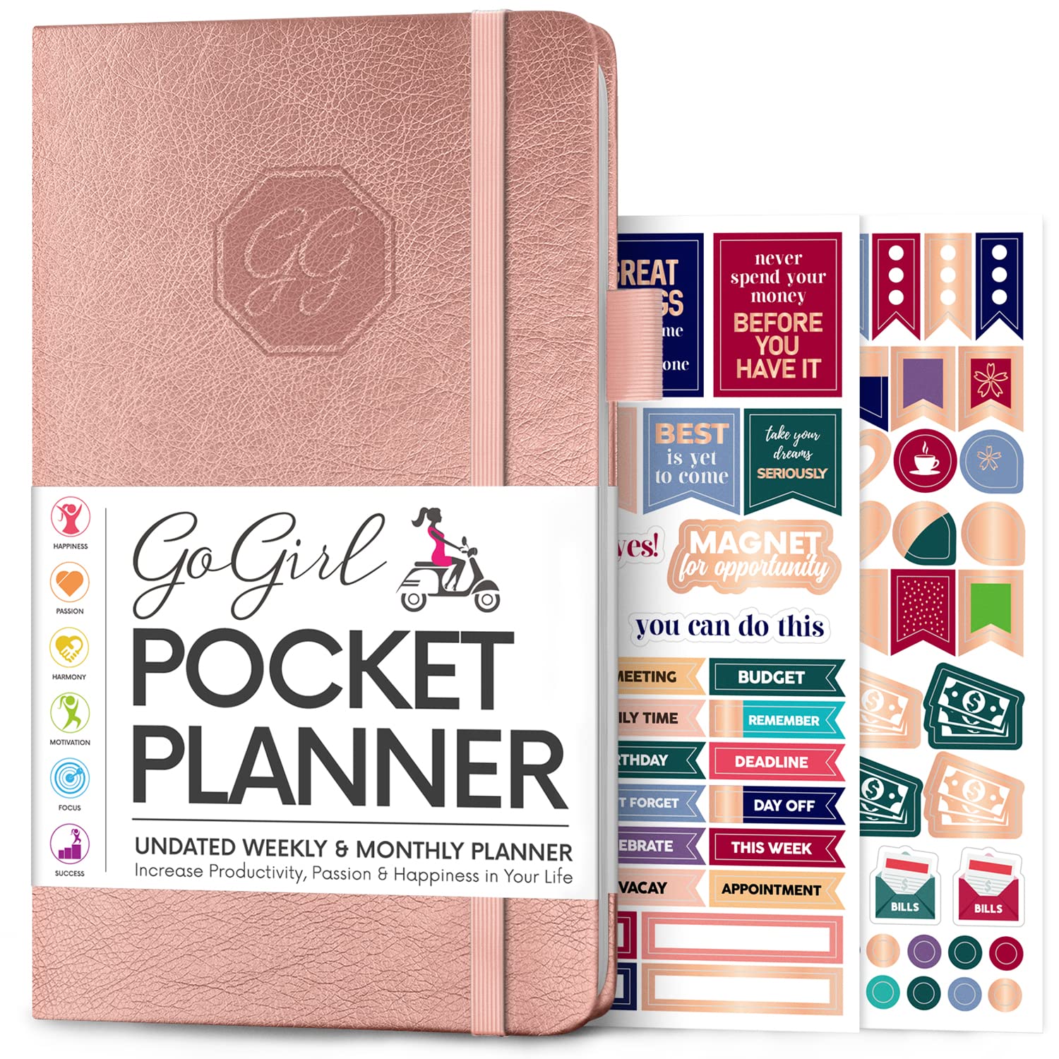 Gogirl Planner And Organizer For Women - Pocket Weekly Planner, Goals Journal & Agenda For Time Management & Productivity. Undat