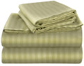 Royale Linens Striped Bed Sheet Set - Brushed Microfiber 1800 Bedding - 1 Fitted Sheet, 1 Flat Sheet, 2 Pillow Case - 4 Piece Da