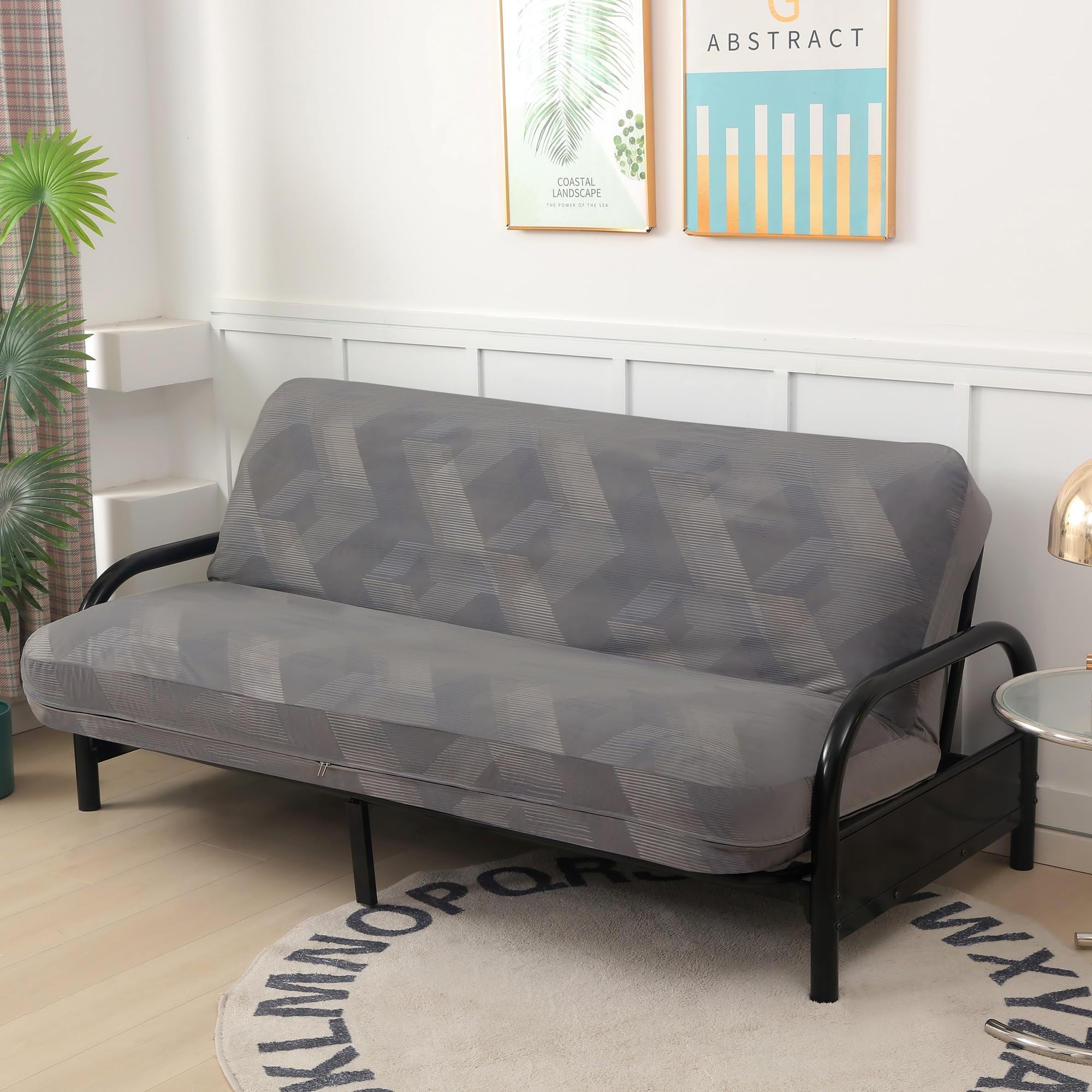 Octorose 3 Side Zipper Heavy Duty Chenille Futon Cover/Slipcover/Sofa Daybed Mattress Cover Couch Protector (Cover Only) (Velvet