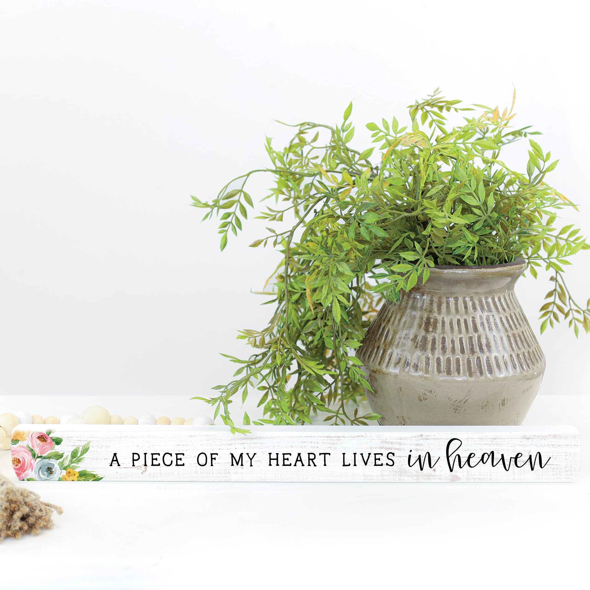Simply Said, Inc Talking Sticks 16' X 1.5' Wood Sign - A Piece Of My Heart Lives In Heaven