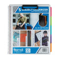 Samsill 5 Subject Spiral School Organizer With Clipboard And Removable Notepad, All-In-One Folder, 5 Dividers With 10 Pockets, F
