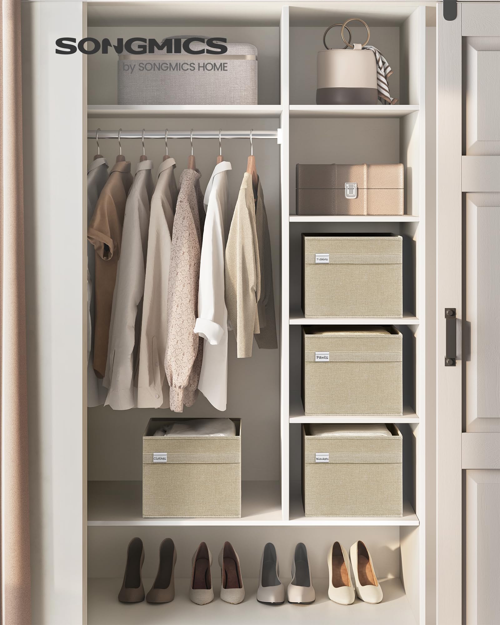 Songmics Storage Baskets, Set Of 4 Extra Large Storage Bins For Organizing, 30L, 15.7 X 11.8 X 9.8 Inches, Fabric Storage Cubes