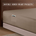 Elegant Comfort 1500 Premium Hotel Quality 18-24 Inches Deep - Extra Deep Pocket Single Fitted Sheet For High Mattress, Luxury And Softest, Smart Pocket - Wrinkle Free, California King, Taupe