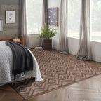 Nourison Versatile Modern Indoor/Outdoor Brown 9' X 12' Area Rug, Easy Cleaning, Non Shedding, Bed Room, Living Room, Dining Room, Backyard, Deck, Patio (9X12)