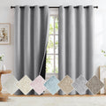 Total Blackout Grey Linen Curtains Panels for Bedroom, Casual Farmhouse Burlap Textured Room Darkening Window Treatment Set Ener