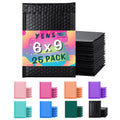 Yens Poly Bubble Mailers 6X10 25 Pack Black Waterproof Self Seal Adhesive Shipping Bags, Cushioning Padded Envelopes For Shippin
