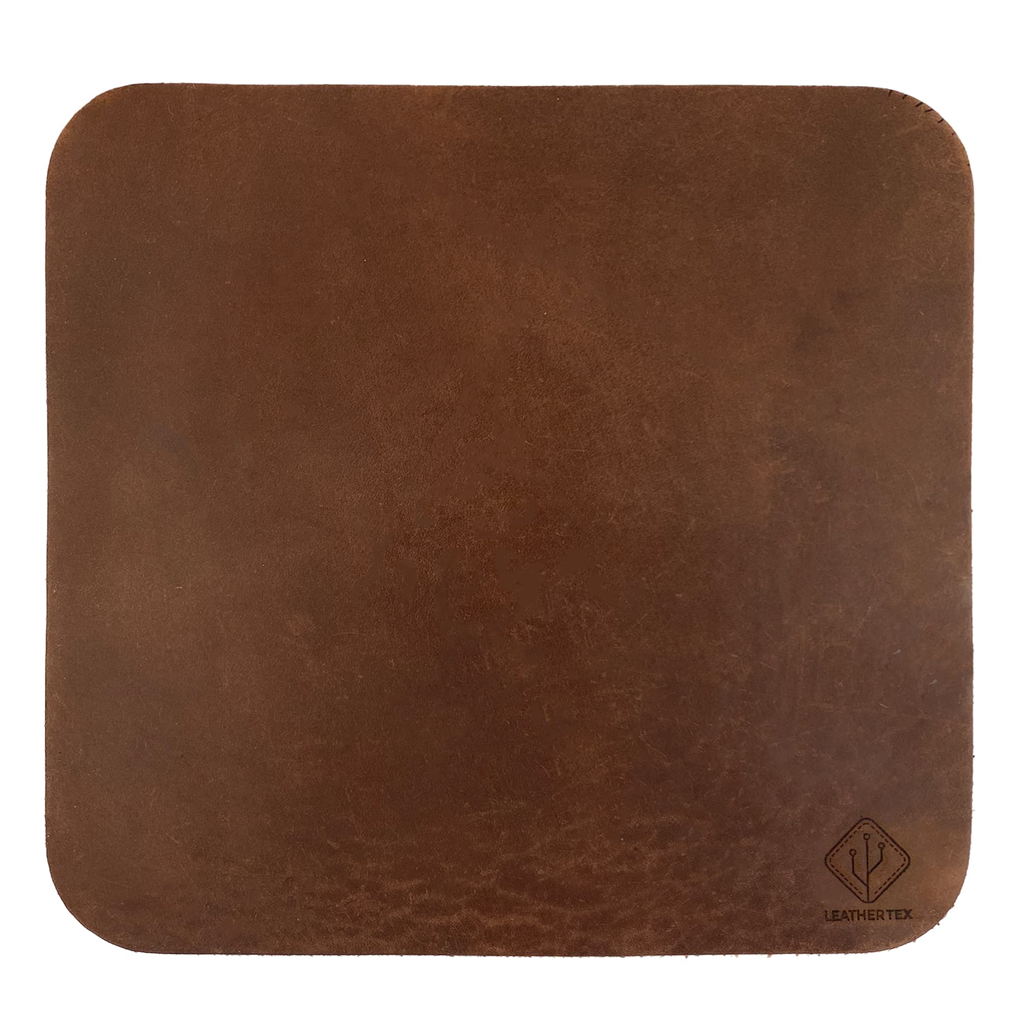Leathertex, Durable Mouse Pad Handmade From Thick Full Grain Leather, Executive Work Desk & Office Essentials :: Bourbon Brown