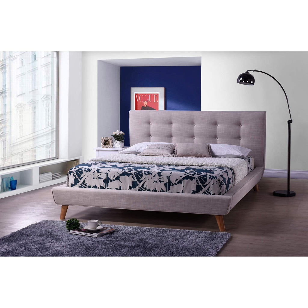 Baxton Studio Jonesy Platform, Queen, Beige