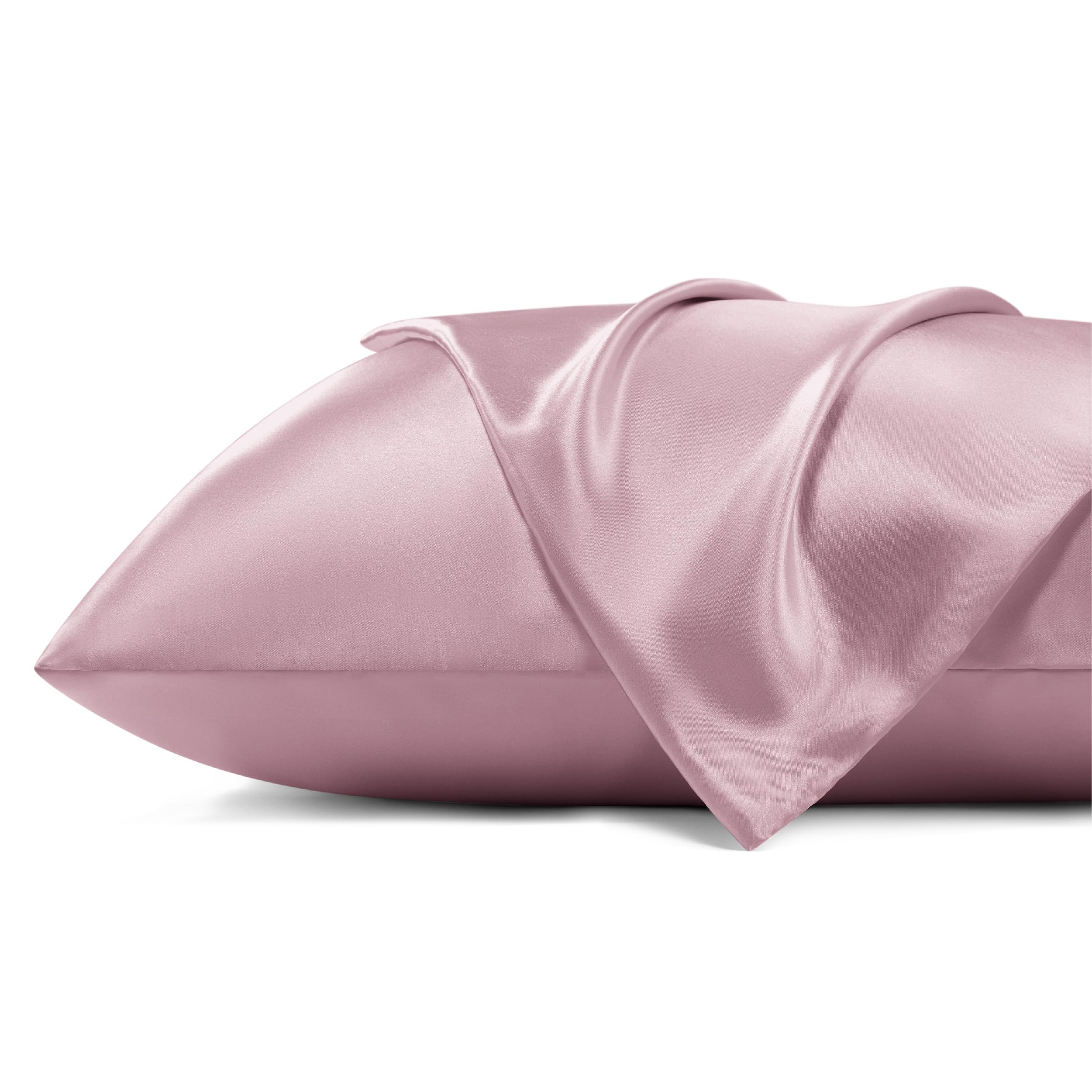 Bedsure Satin Pillowcase For Hair And Skin - Pink King Size Pillow Cases Set Of 2, Similar To Silk Pillow Cases, Silky & Soft Sa