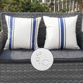 Onway Outdoor Pillow Covers Waterproof 20X20 Set Of 2 Decorative Linen Throw Pillow Cover Beige And Navy Blue Striped Outdoor Pi