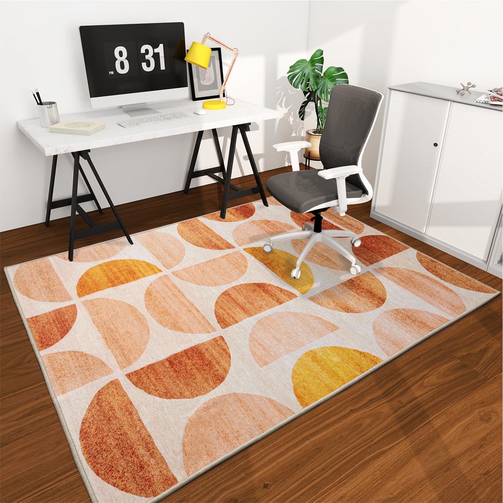 Office Chair Mat For Hardwood Floor, 72 'X48 ' Desk Chair Protector, Easy Glide Under Desk Rug, Modern Style