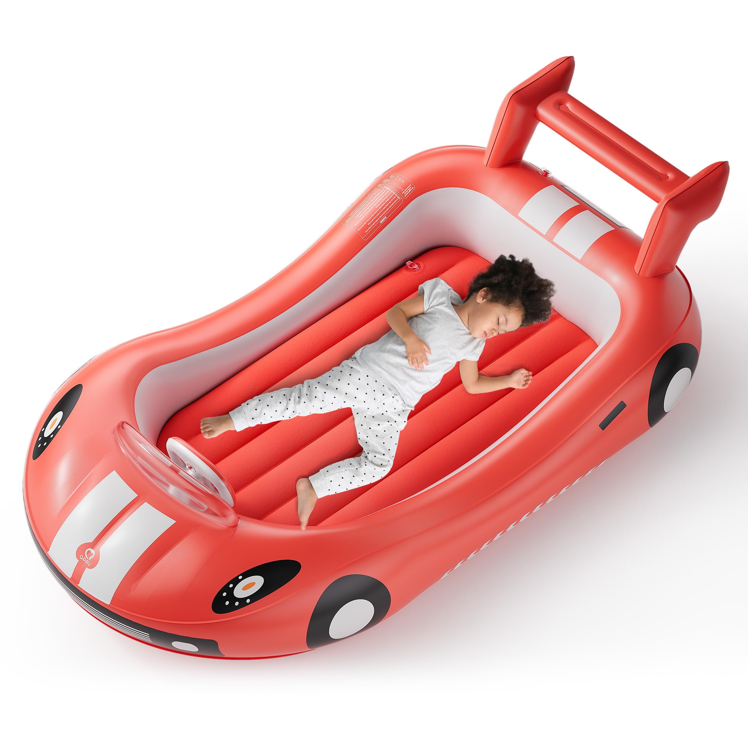 Qpau Inflatable Kids Bed, Toddler Travel Bed With Sides, Perfect For Camping, Traveling, Hotel, Or Home Use, Hand Pump Included