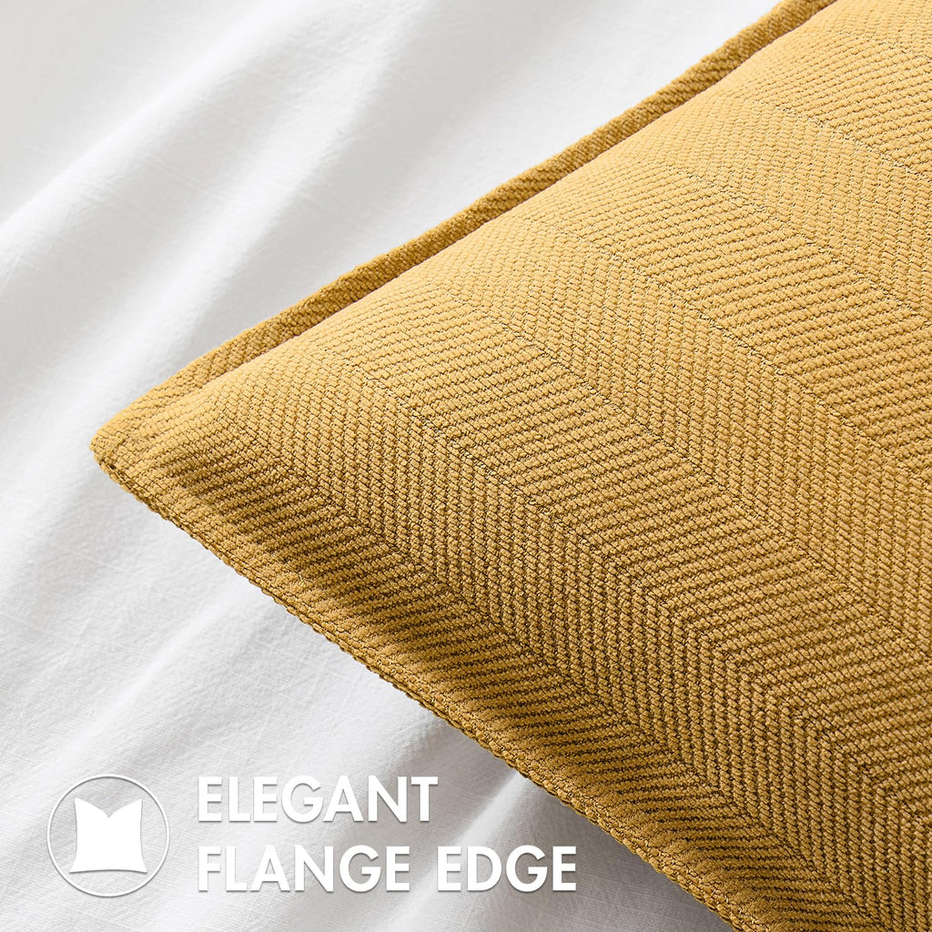Miulee Pack Of 2 Gold Decorative Pillow Covers 22X22 Inch Soft Chenille Luxurious Couch Throw Pillows Farmhouse Cushion Covers Euro Shams With Elegant Design For Sofa Bedroom Living Room Home Decor