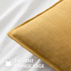 Miulee Pack Of 2 Gold Decorative Pillow Covers 22X22 Inch Soft Chenille Luxurious Couch Throw Pillows Farmhouse Cushion Covers Euro Shams With Elegant Design For Sofa Bedroom Living Room Home Decor