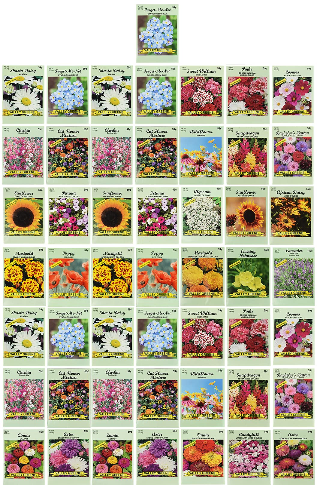 Set Of 50 Flower Seed Packets Flower Seeds In Bulk, 15 Or More Varieties Available