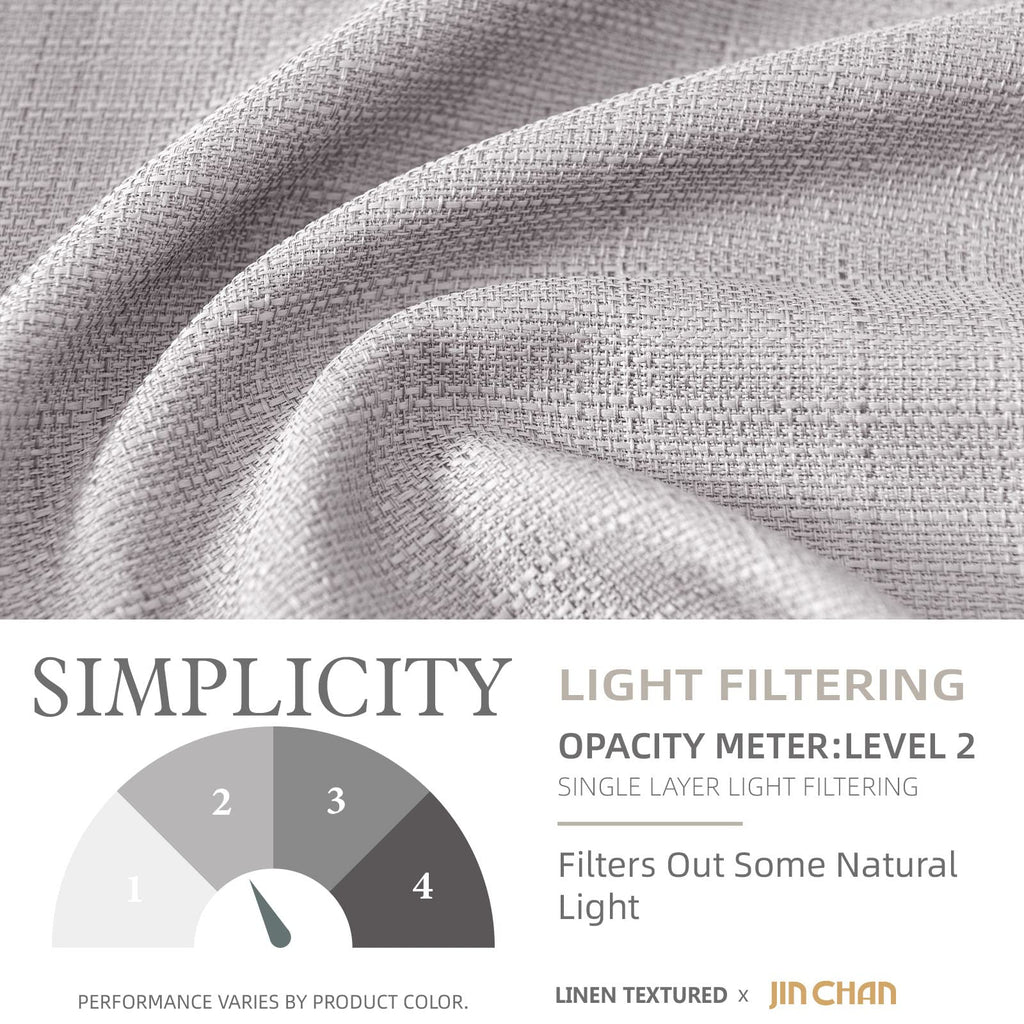 Jinchan Kitchen Curtains Tier Curtains For Living Room Light Heathered Grey Linen Textured Cafe Curtains Bathroom Farmhouse Coun