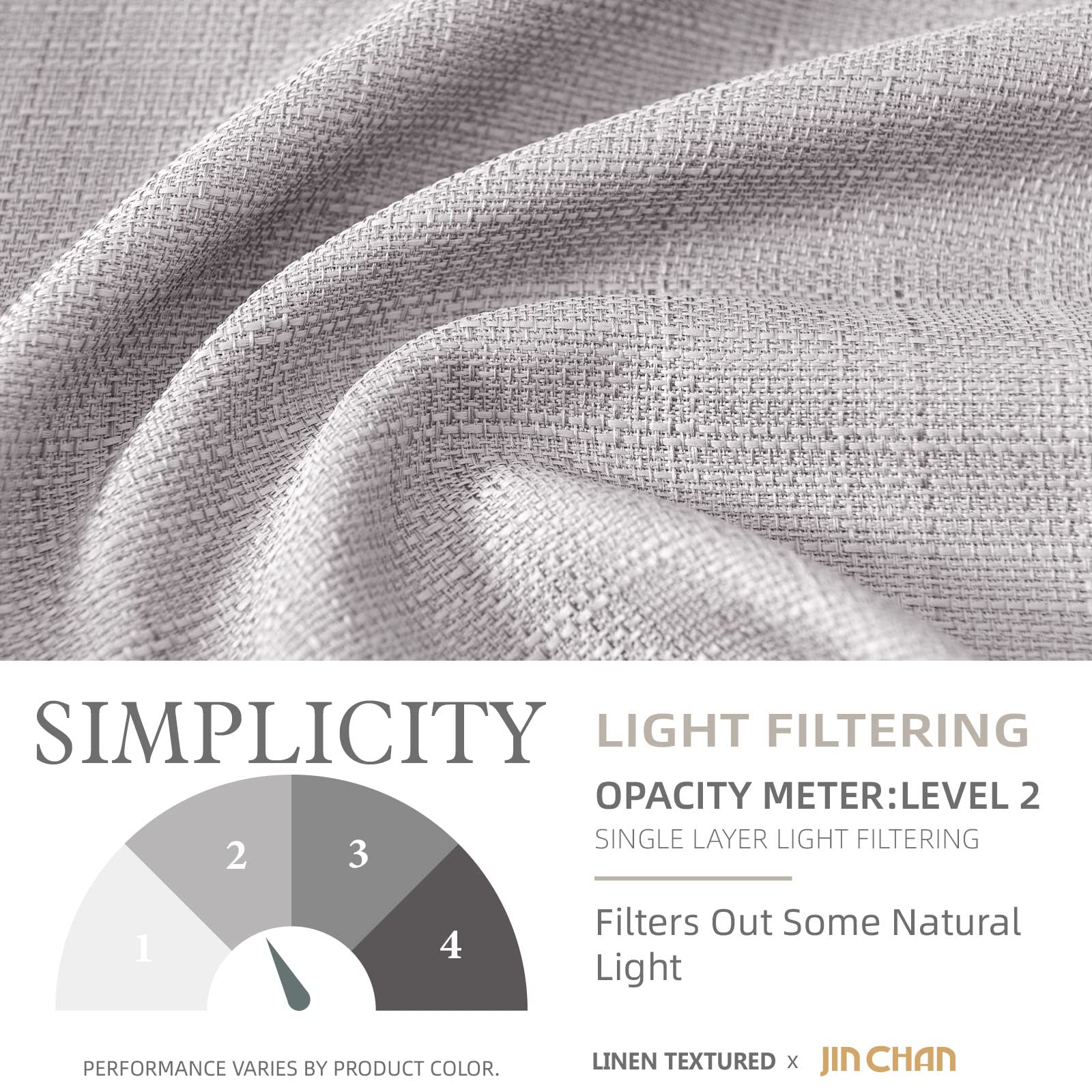 Jinchan Kitchen Curtains Tier Curtains For Living Room Light Heathered Grey Linen Textured Cafe Curtains Bathroom Farmhouse Coun