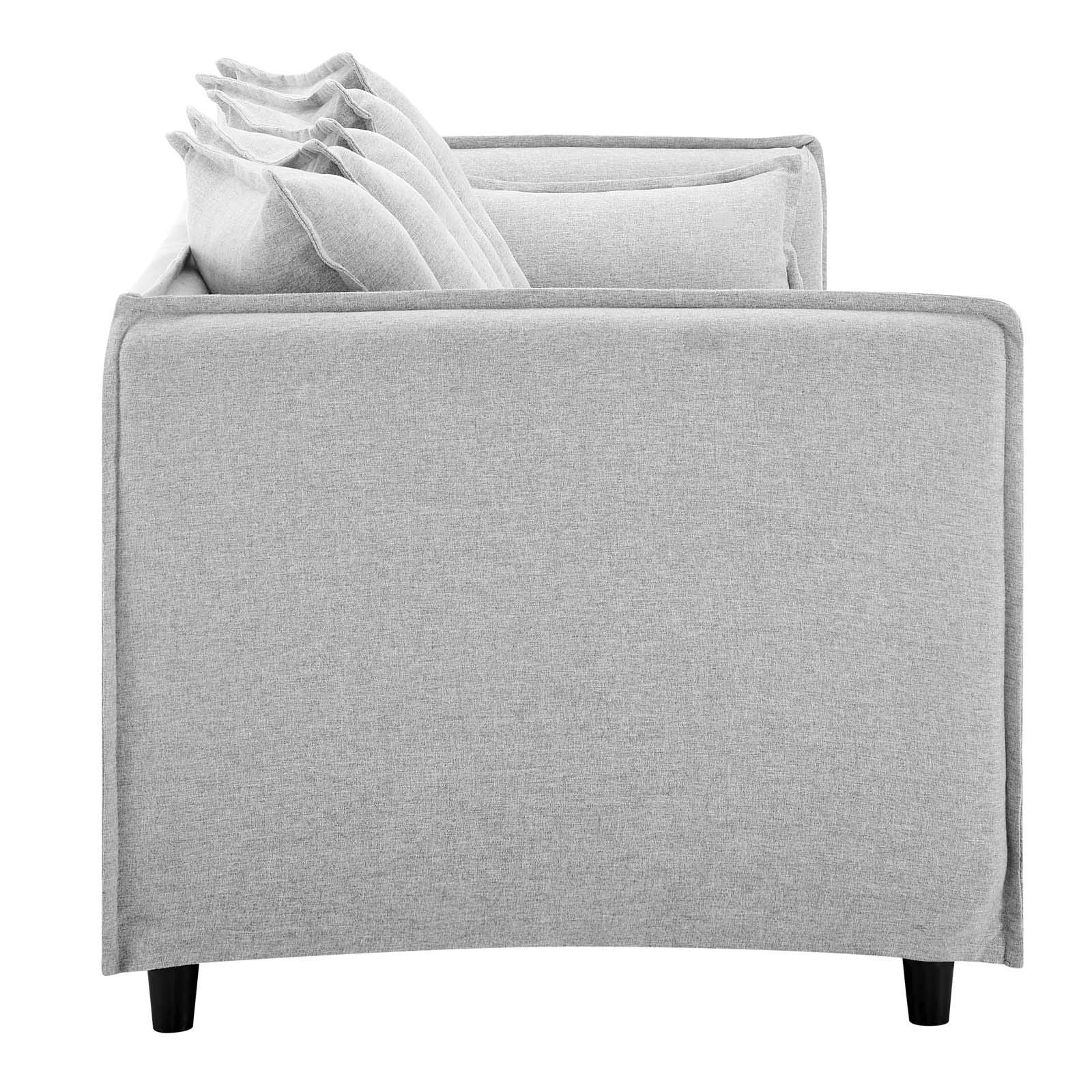 Modway Avalon Fabric Upholstered Slipcover Sofa in Light Gray