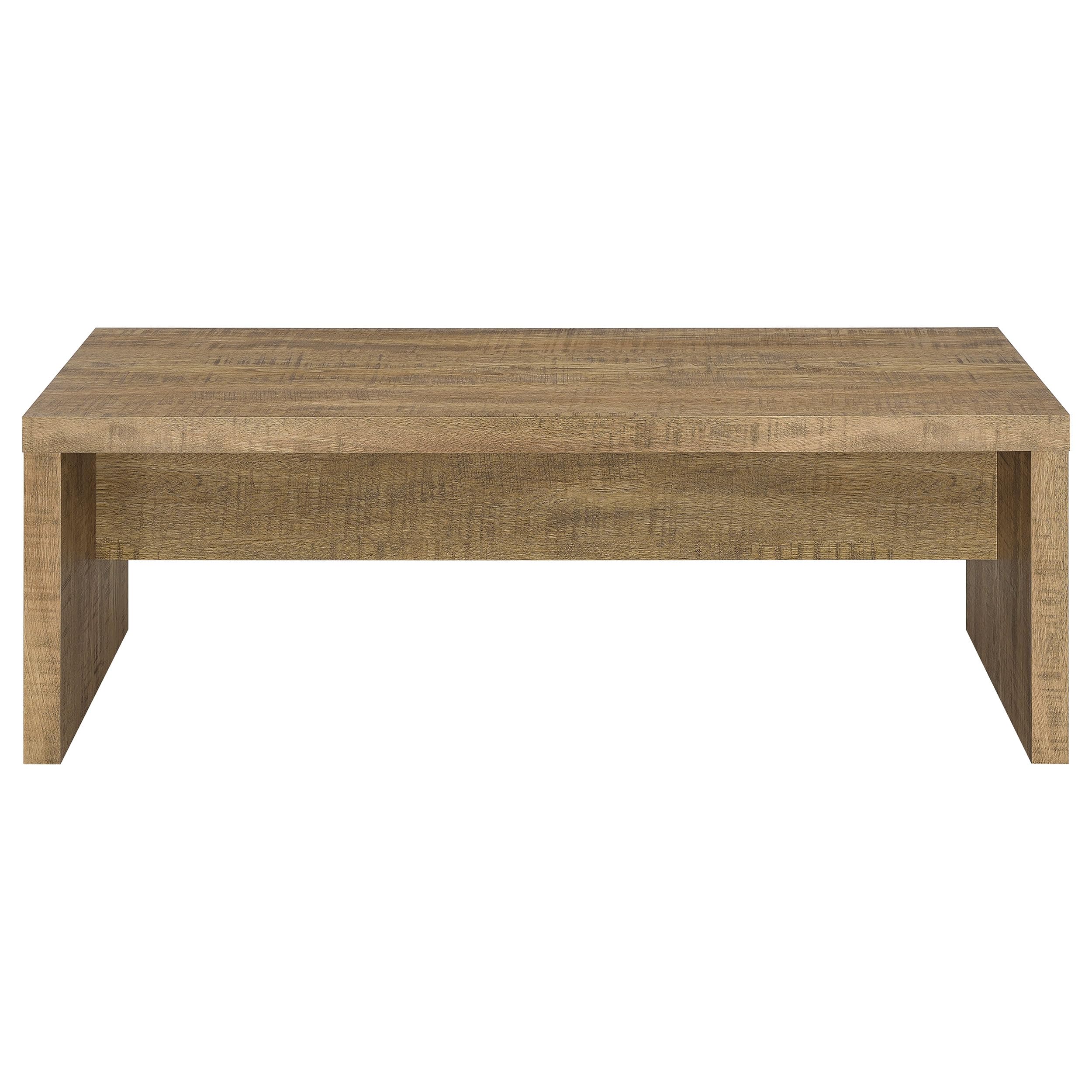 Coaster Home Furnishings Lynette Rectangular Eco Friendly Engineered Wood Coffee Table For Living Room Cocktail Sofa Table Wood Look Laminate Veneer Mango Brown 704128