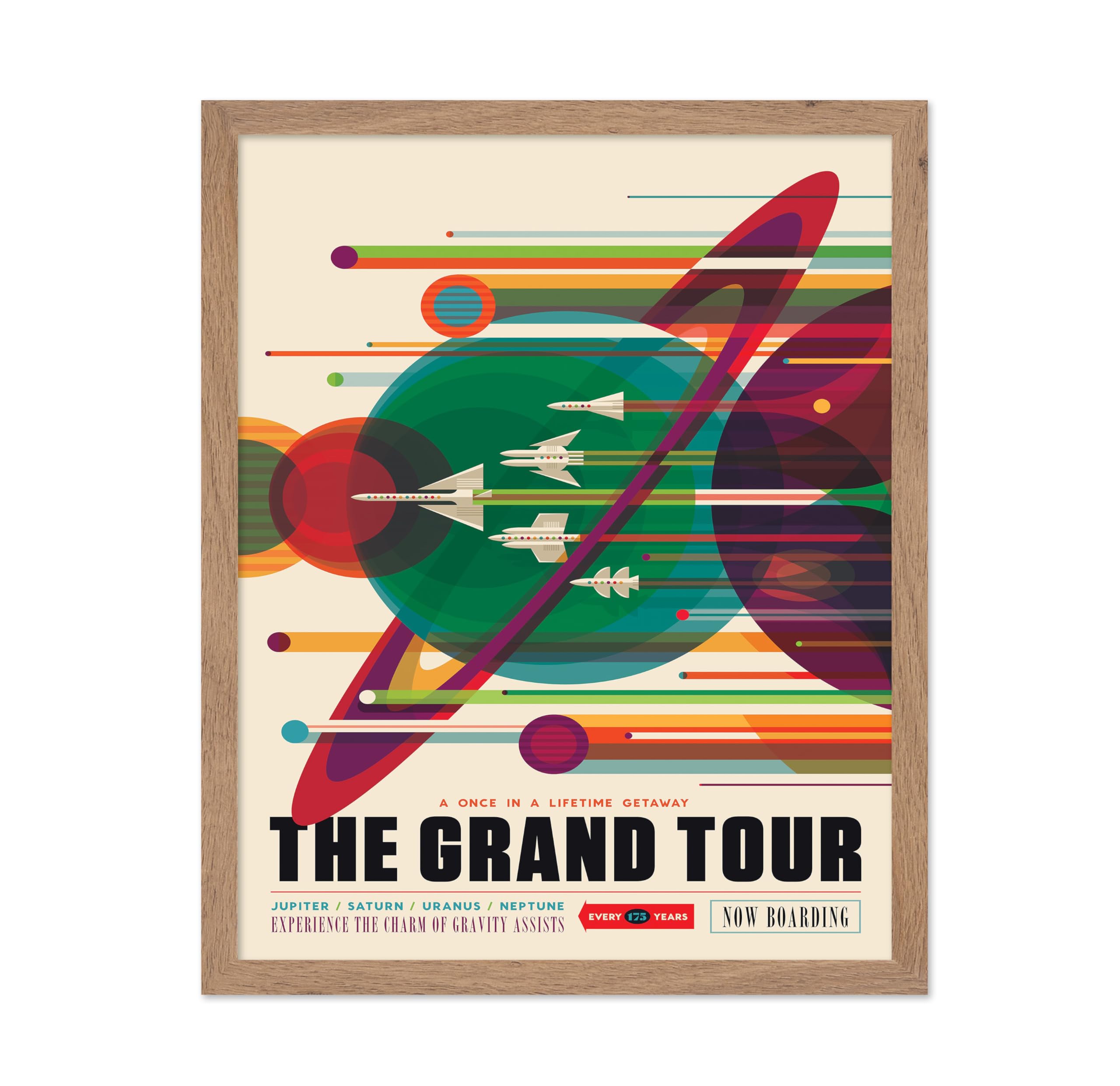 Poster Master Space Poster - The Grand Tour NASA Space - Vintage Style Travel Poster - Unique Wall Decor for Home, Living Room, 