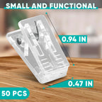 50Pcs Clear Plastic Clips For Hanging Photos - Mini Transparent Clips Small Binder Clips For Hanging Pictures Clear Display Clip