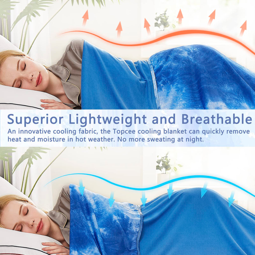 Topcee Cooling Blanket For Hot Sleepers,Absorbs Heat To Keep Body Cool For Night Sweats,100% Oeko-Tex Certified Cool Fiber,Breat
