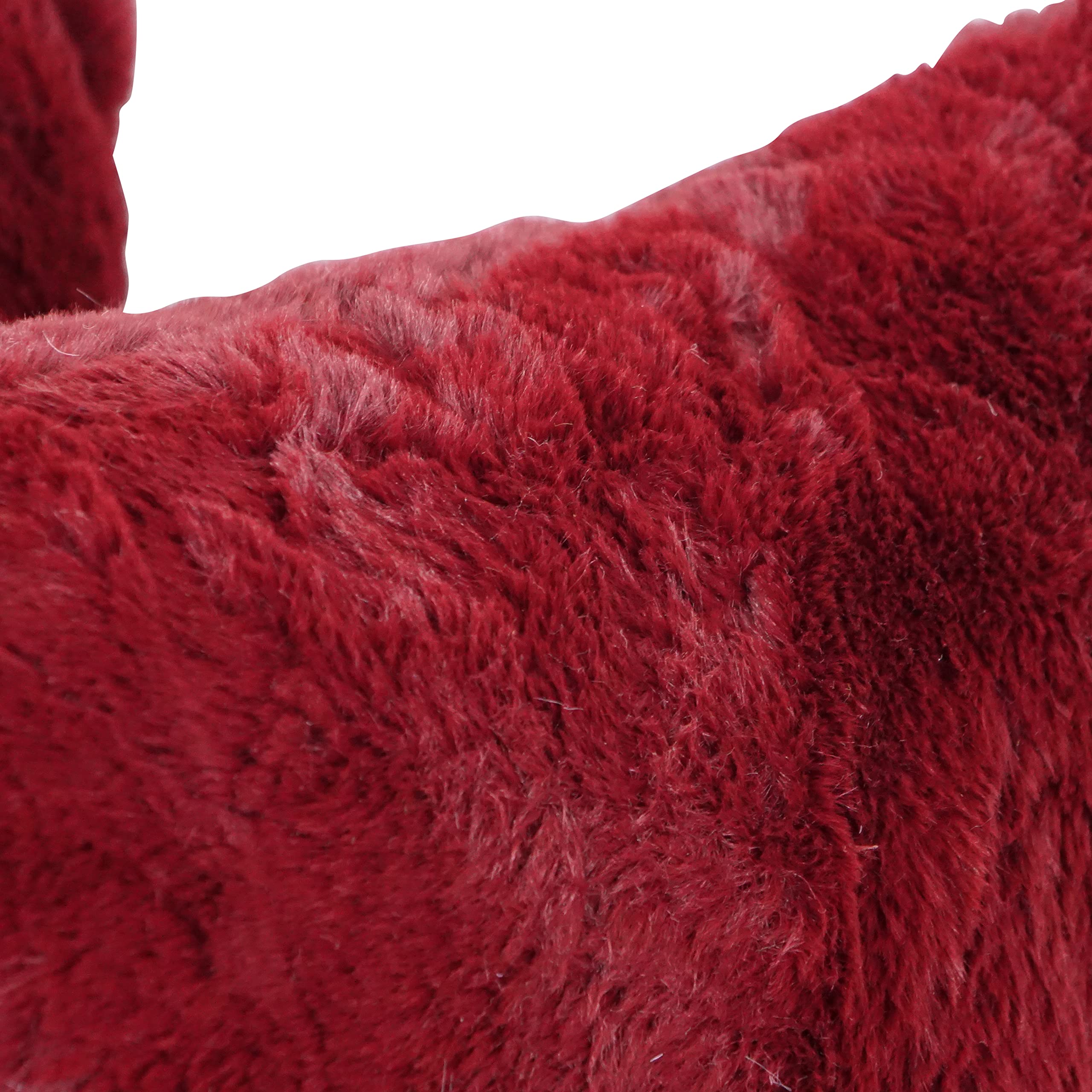 Blazing Needles Square Faux Fur Throw Pillows, 17&quot;, Naples Cranbe 2 Count