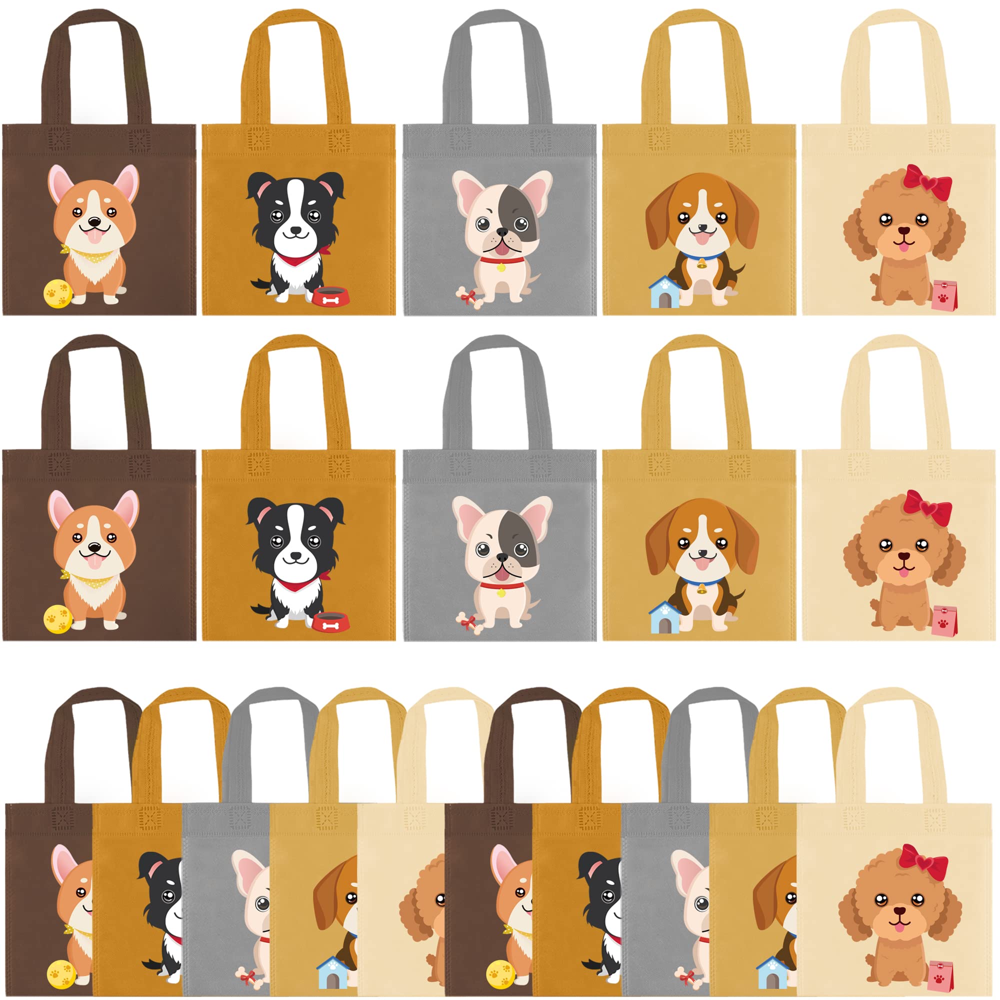 BANBALLON 20 PCS Dog Party Favor Bags Puppy Non-Woven Gift Bags Treat Gift Bags For Kid Birthday Party Dog Theme Party Baby Show