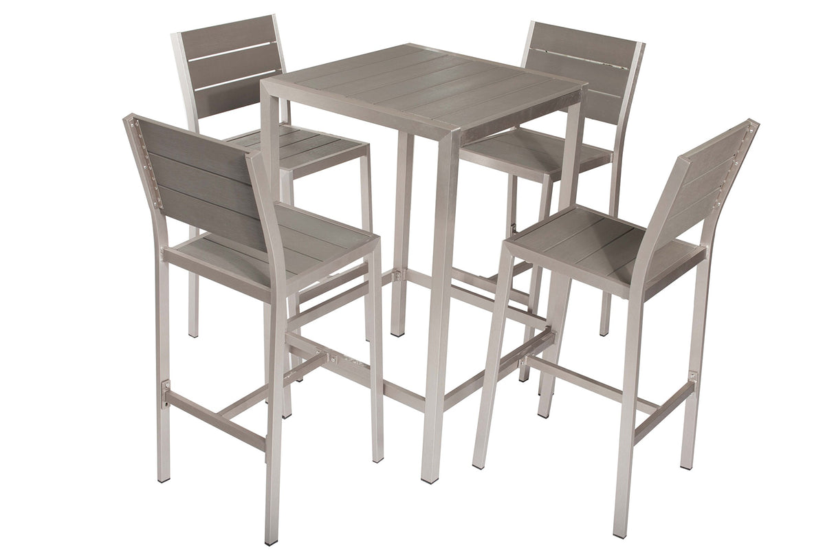 Pangea Home Betty-5Pc Gray 5 Piece Bar Set