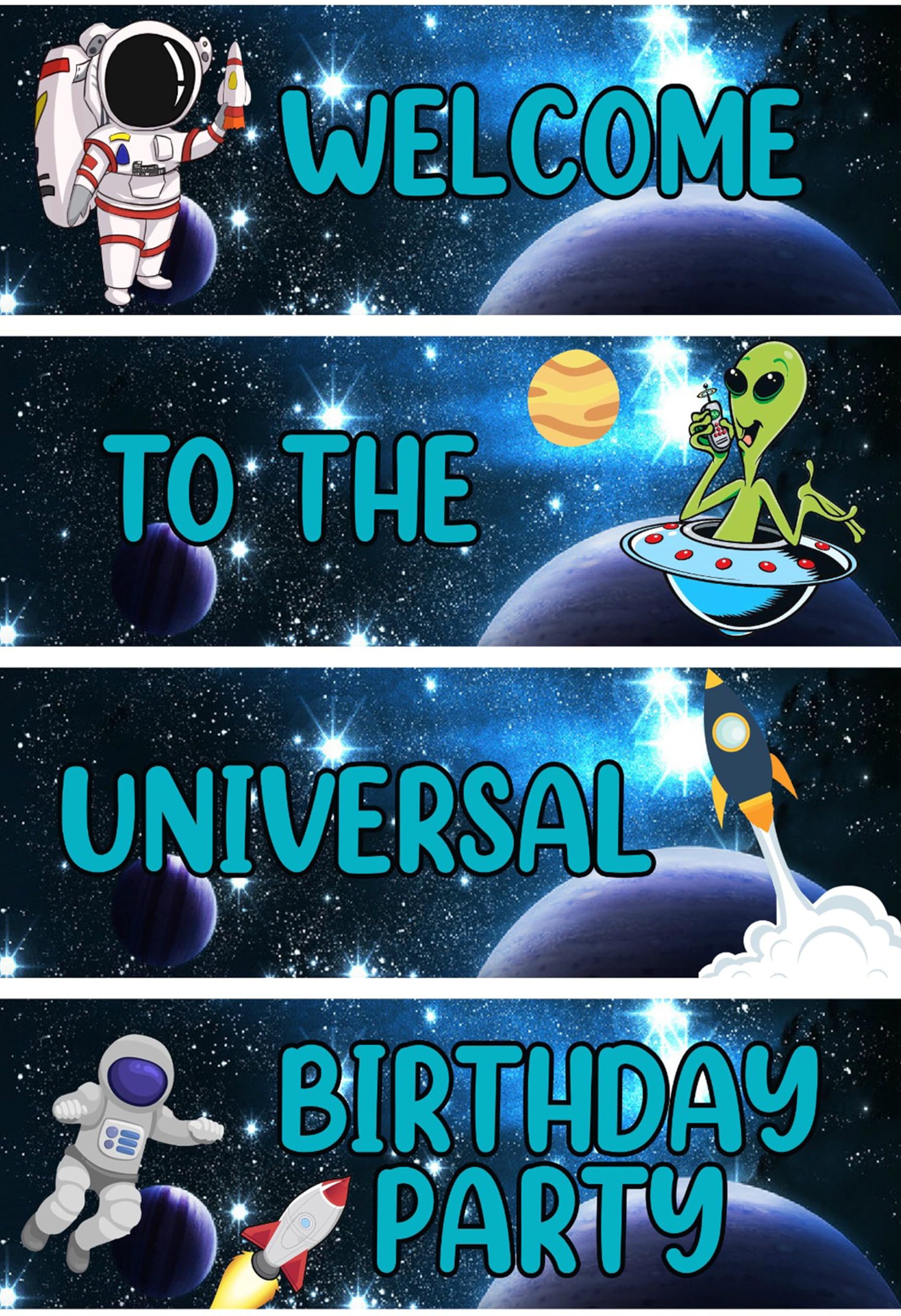 Space Theme Birthday Welcome Banner (Set Of 1) For Kids Party Decoration | Astronaut Space Birthday Welcome Banner For Home Entr