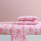 Betsey Johnson - King Sheets, Soft & Lightweight Bedding, Fade & Wrinkle Resistant (Betseys Toile Pink, King)