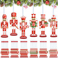 36 Pieces Christmas Nutcrackers Decorations Nutcracker Ornaments Wooden Hanging Christmas Decorations Nutcracker Figures(Candy S