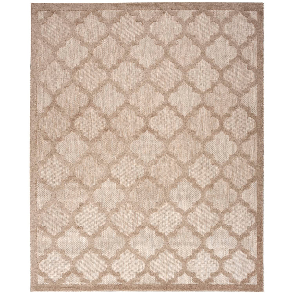 Nourison Easy Care Moroccan Natural Beige 9' X 12' Area Rug, Trellis, Easy Cleaning, Non Shedding, Bed Room, Living Room, Dining