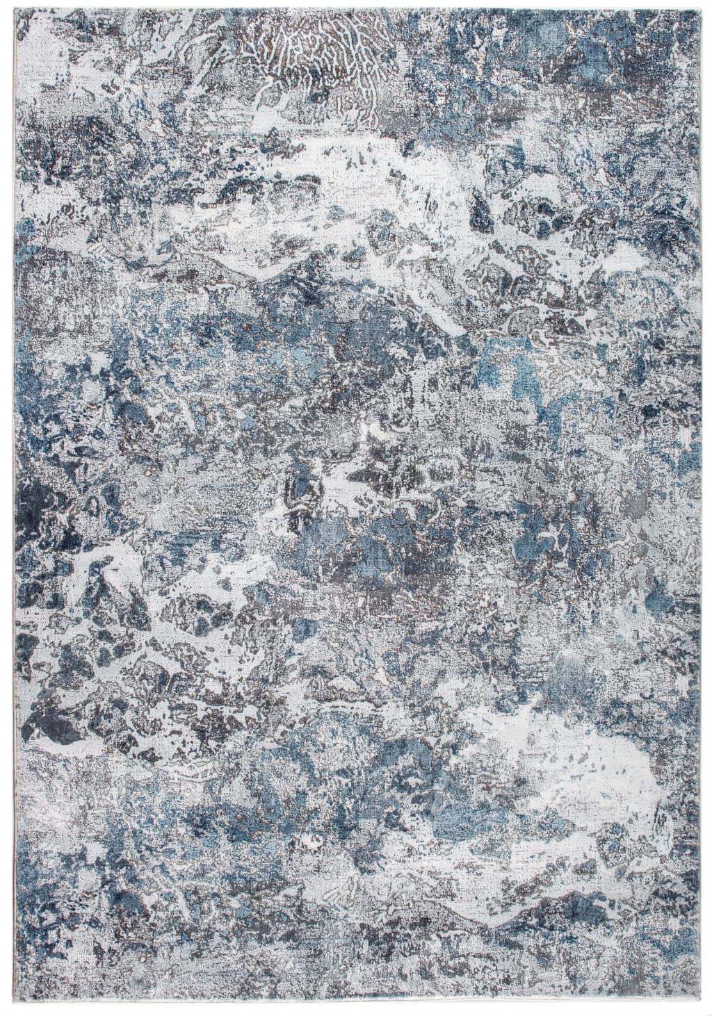 HomeRoots Grey/Blue Polyester 8’ x 10’ Gray Blue Abstract Galaxy Area Rug