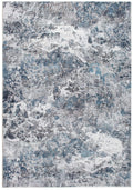 HomeRoots Grey/Blue Polyester 2’ x 7’ Gray Blue Abstract Galaxy Runner Rug