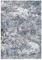 HomeRoots Grey/Blue Polyester 2’ x 7’ Gray Blue Abstract Galaxy Runner Rug