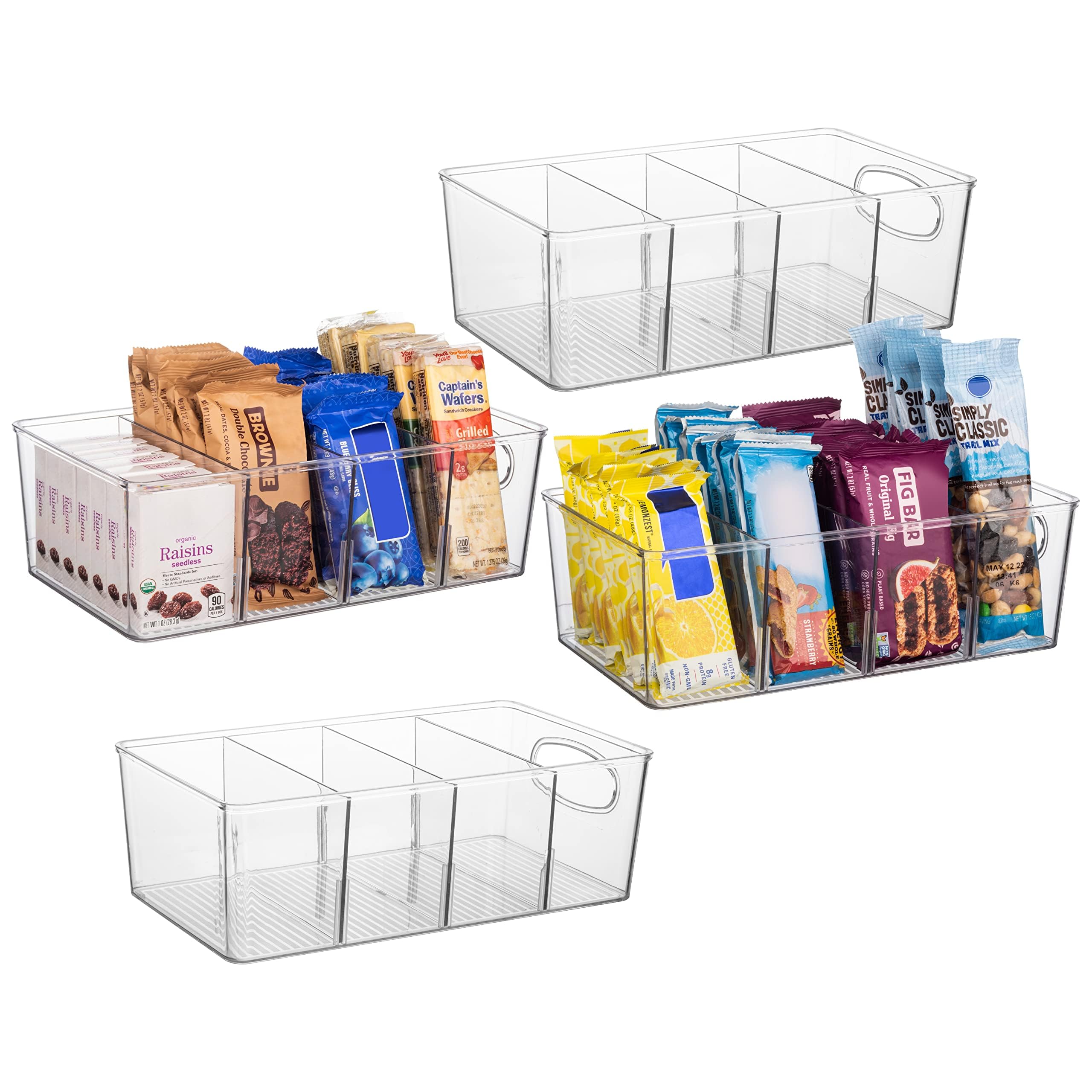 ClearSpace Plastic Pantry Organizers and Storage Bins with Removable Dividers - Perfect Kitchen Organization or Pantry Storage -