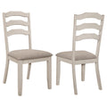 Coaster Home Furnishings Ronnie Ladder Back Padded Seat Dining Side Chair Khaki And Rustic Cream (Set Of 2)
