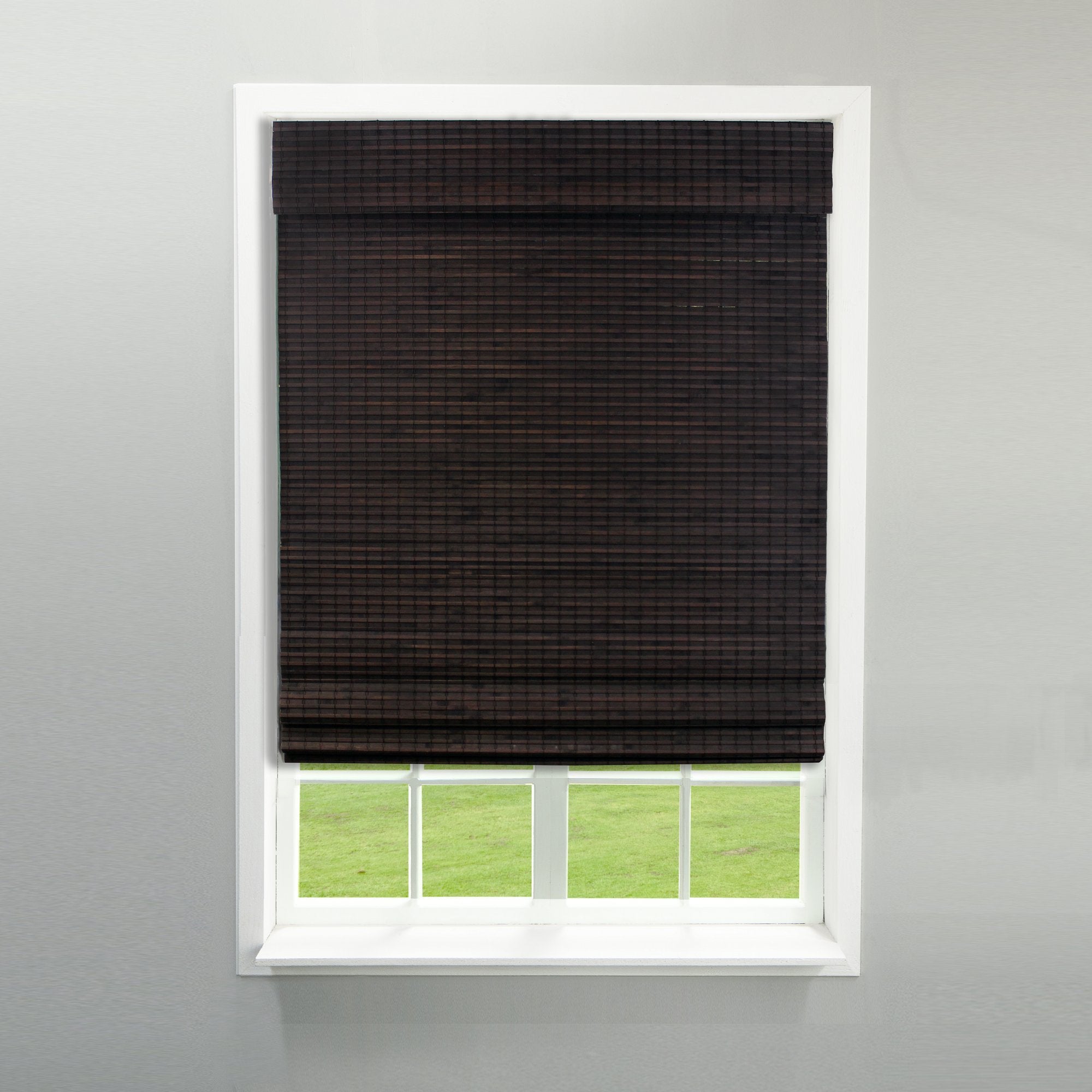 Radiance Cordless Bamboo Roman Shades for Windows - Flatweave Bamboo Blinds for Reduce Bright Light - Easy to Lift & Fold Up Win