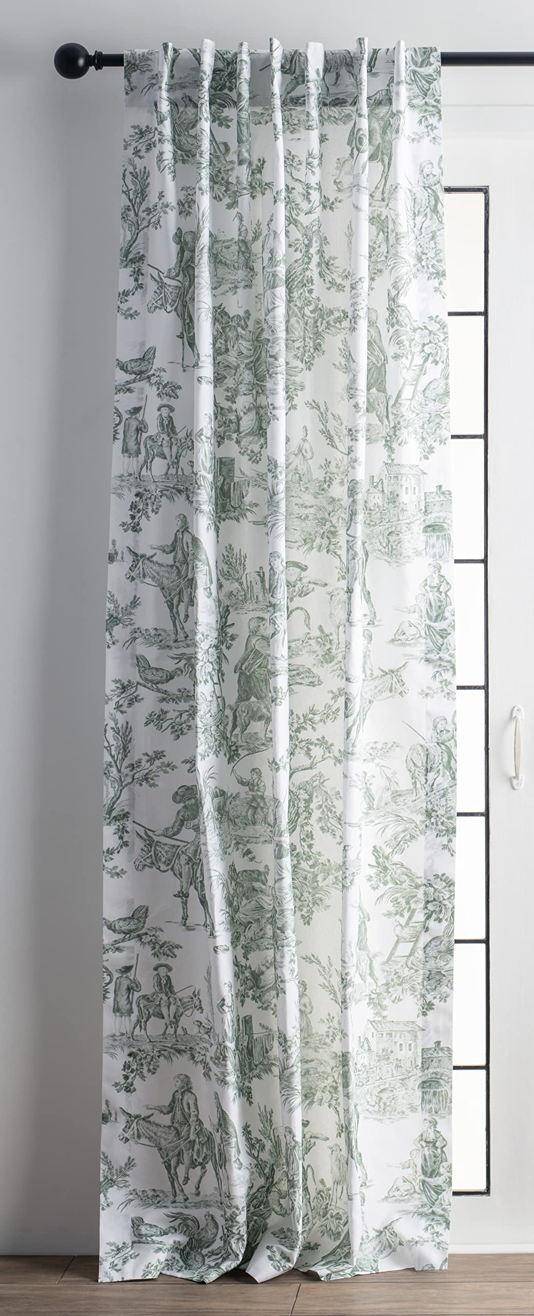 Maison D' Hermine 100% Cotton Curtain - 50'X108' Delft Decorative Curtain - Aesthetic Curtains For Farmhouse, Kitchen & Bedroo