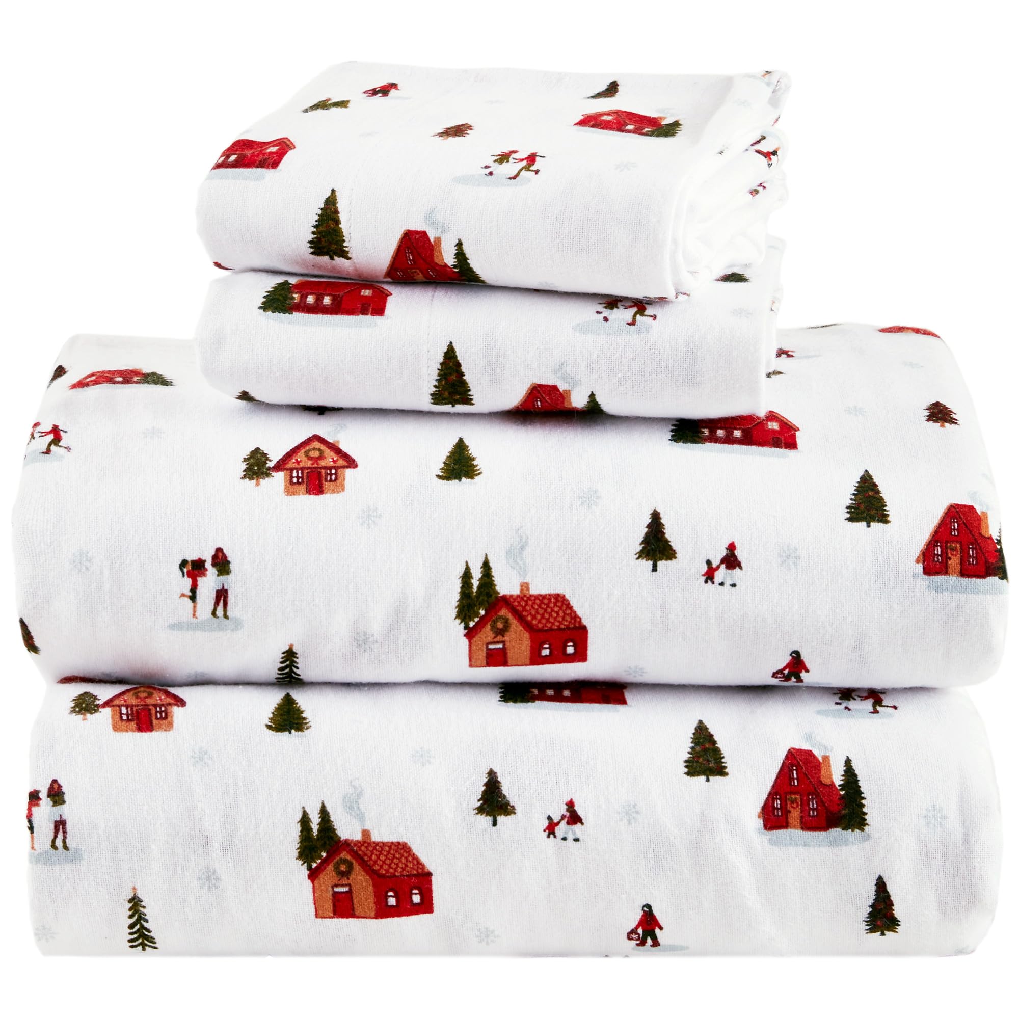 Comfort Spaces 100% Cotton Flannel Sheets Twin, Ultra Soft Cozy Flannel Sheet Set With 12' Elastic Pocket Fits Up To 14' Mattr