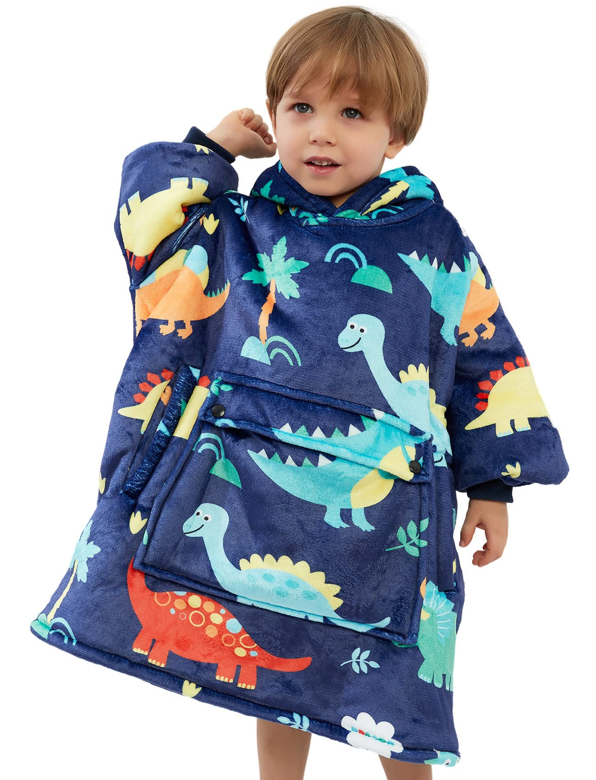 Noukow Wearable Blanket Hoodie For Kids Oversized Sherpa Blanket Sweatshirt Cozy Flannel Sweater Blanket 6-10 Years Old Boy Birt